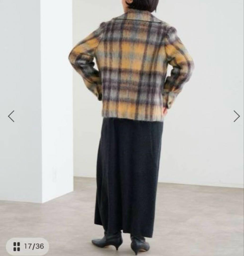 IENA 24AW チェックシャギーショートジャコット