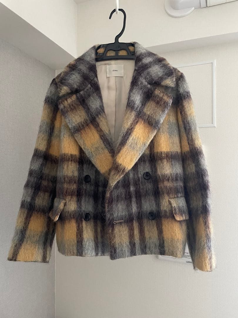 IENA 24AW チェックシャギーショートジャコット