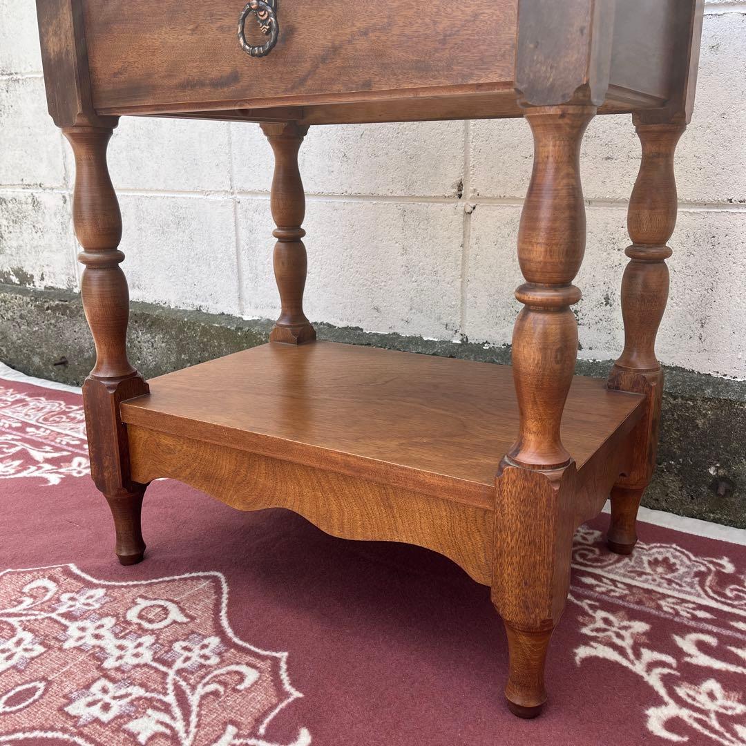 古家具ビンテージ品◾️引き出し付き 飾り棚 ディスプレイ棚 電話台 木製家具