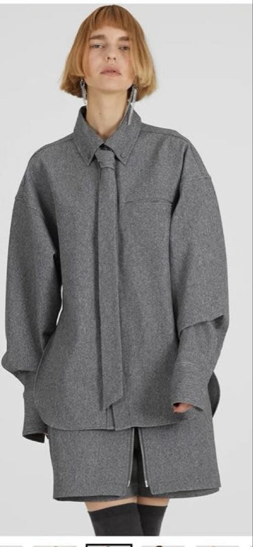 値下げPRANK PROJECT ネクタイ付きシャツ グレー