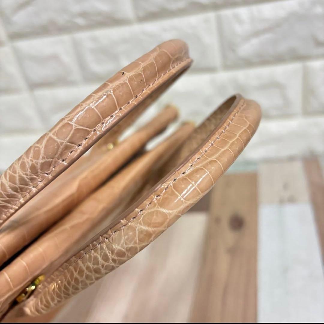 クロコダイル ハンドバッグ 2WAY ショルダーバッグ　シャイニング　アルムコ