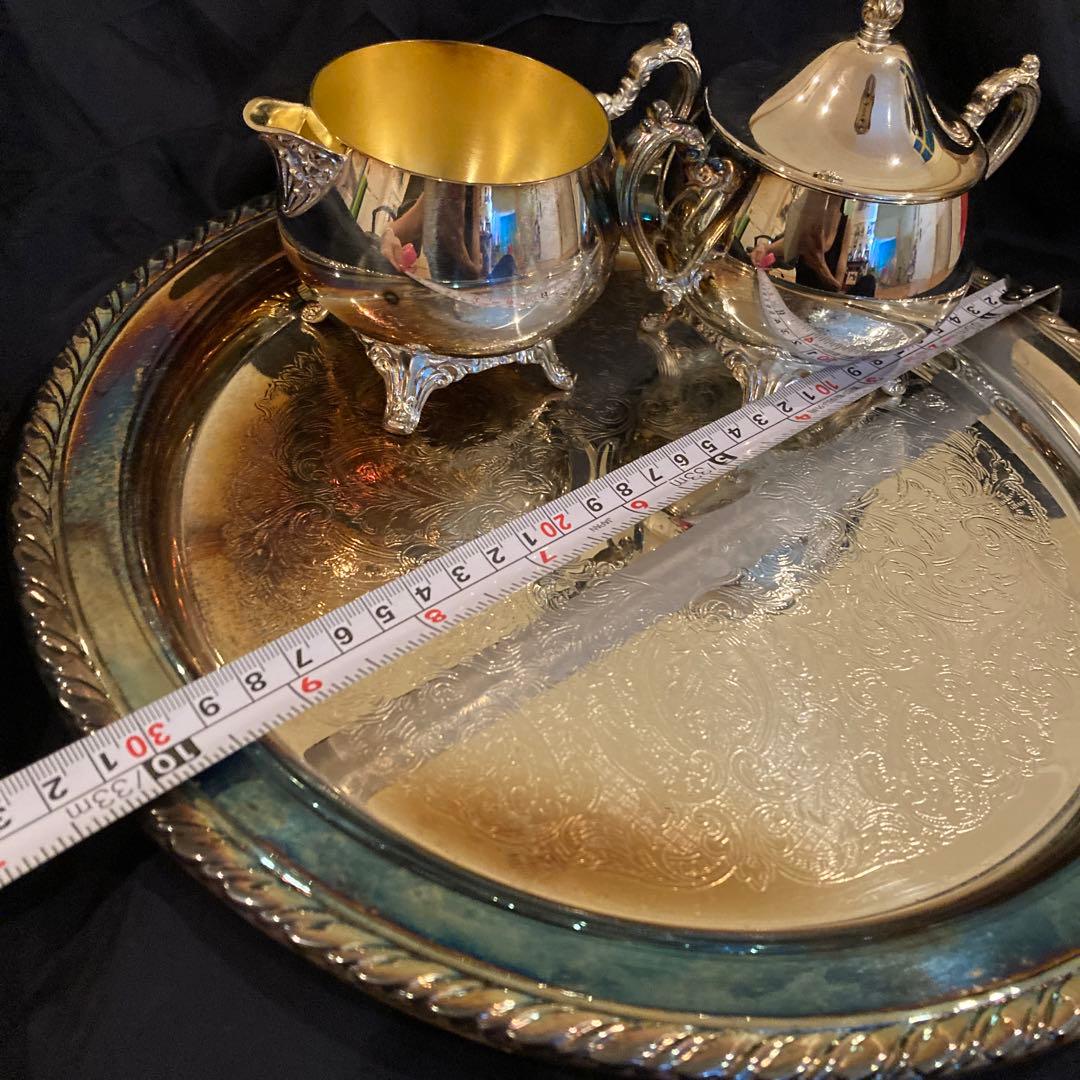 銀シルバーコーヒーポットティーポットトレイトレーシュガーポットクリーマーアメリカ