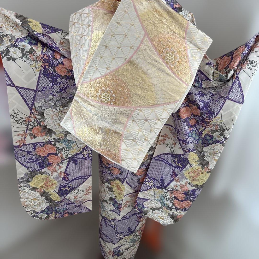 未使用に近い！！正絹豪華振袖フルセット　金彩　艶　新品袋帯　成人式に！！