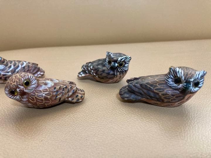 コキンメフクロウ？　ミミズク　置物　アンティーク　昭和レトロ