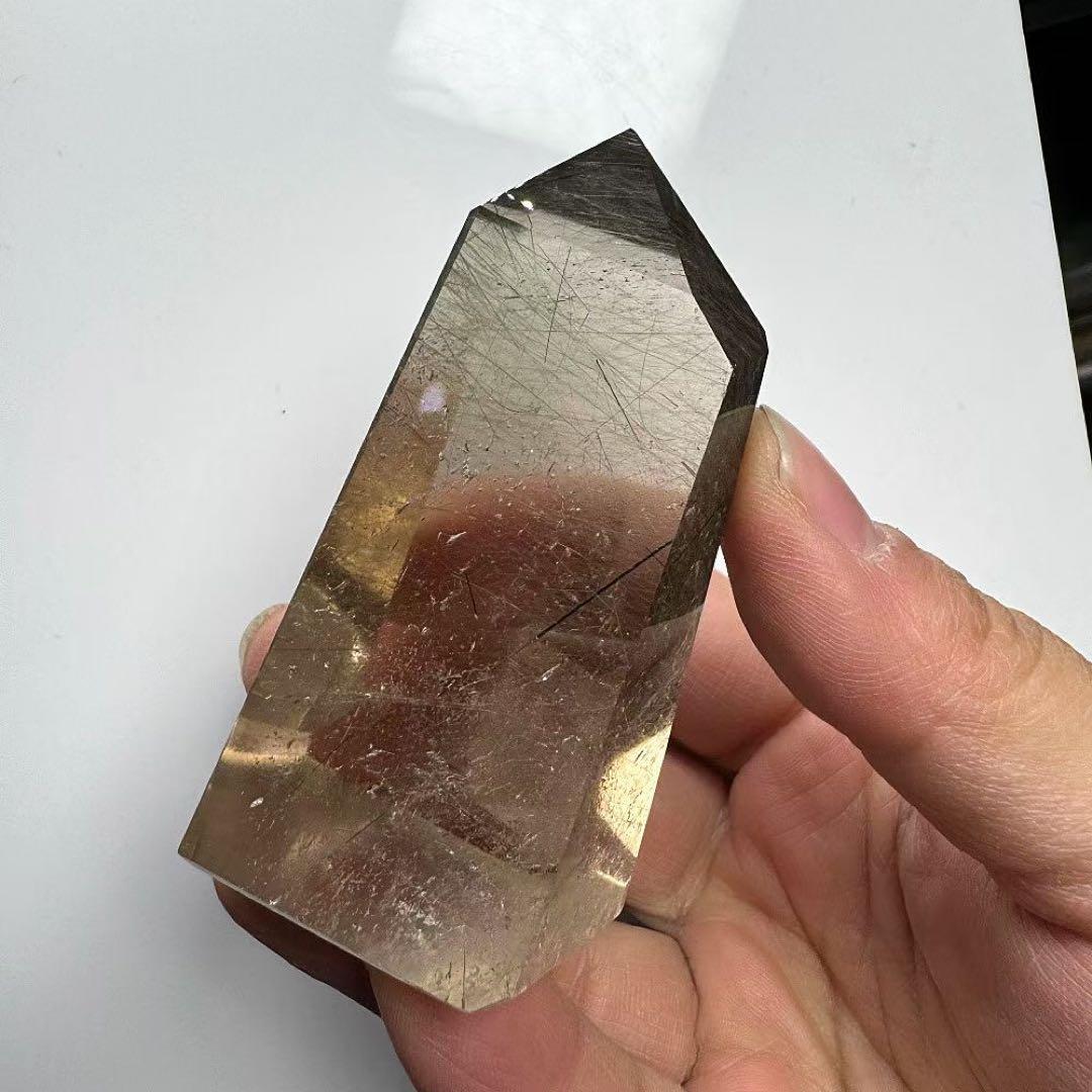 天然石ルチルクォーツのポイント　置物G.539