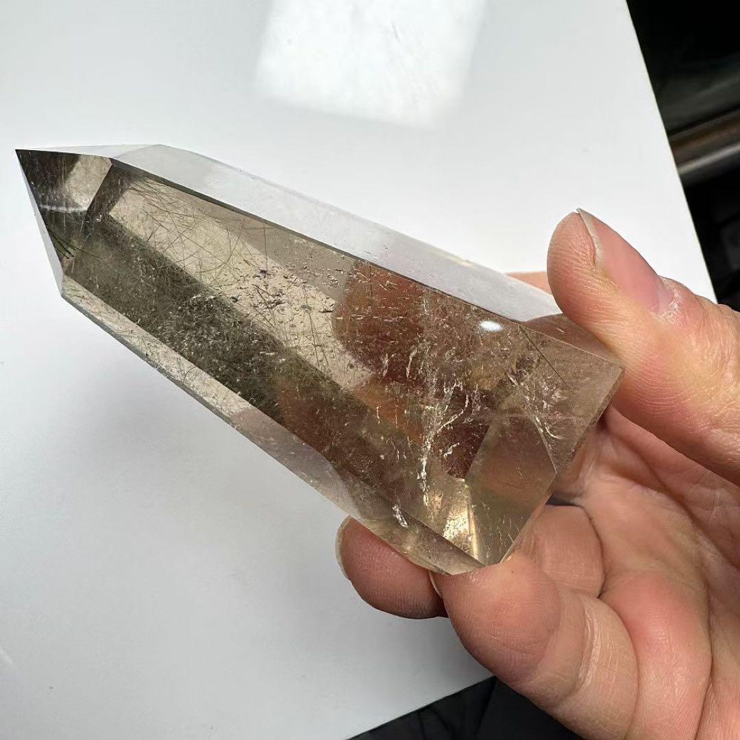 天然石ルチルクォーツのポイント　置物G.539