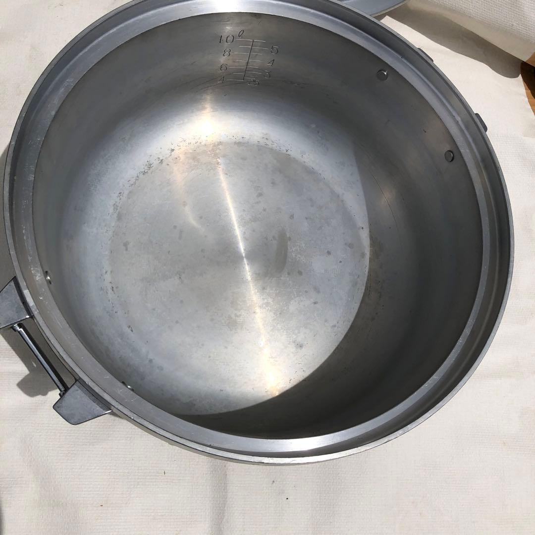 両手鍋アルミ鍋　大鍋　蓋付きキャンプ アウトドア　炊き出しBBQ 厨房計量目盛付