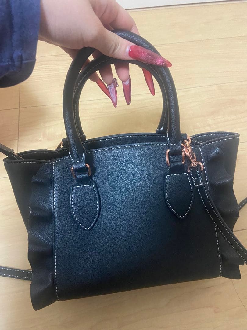 サマンサベガ トートバッグ フリル ブラック