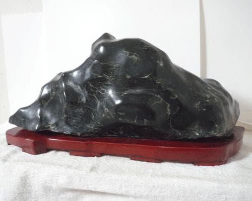 希少　美品　蛇紋石　鑑賞石　台座付き