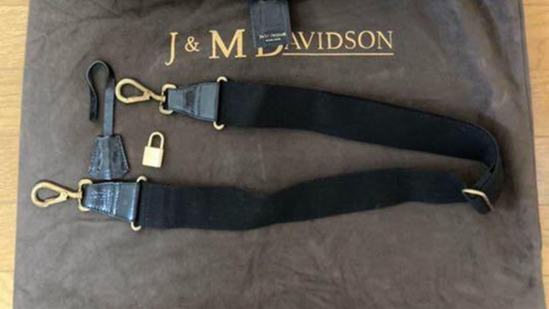 ⭐️定価25万　J&M Davidson クロコ型押しビジネスバッグ　ブラック
