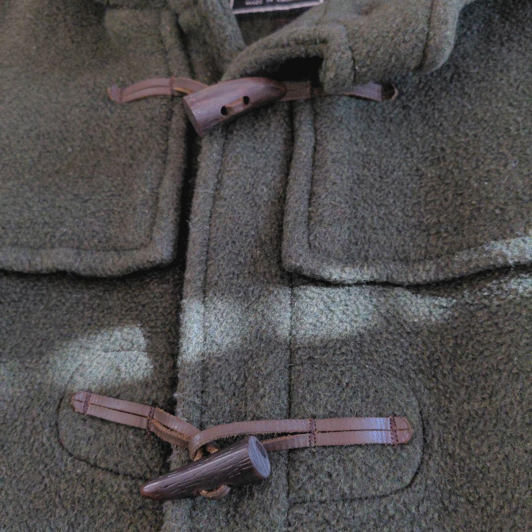 Gloverall オリーブグリーン ロングダッフルコート ウール 裏地チェック