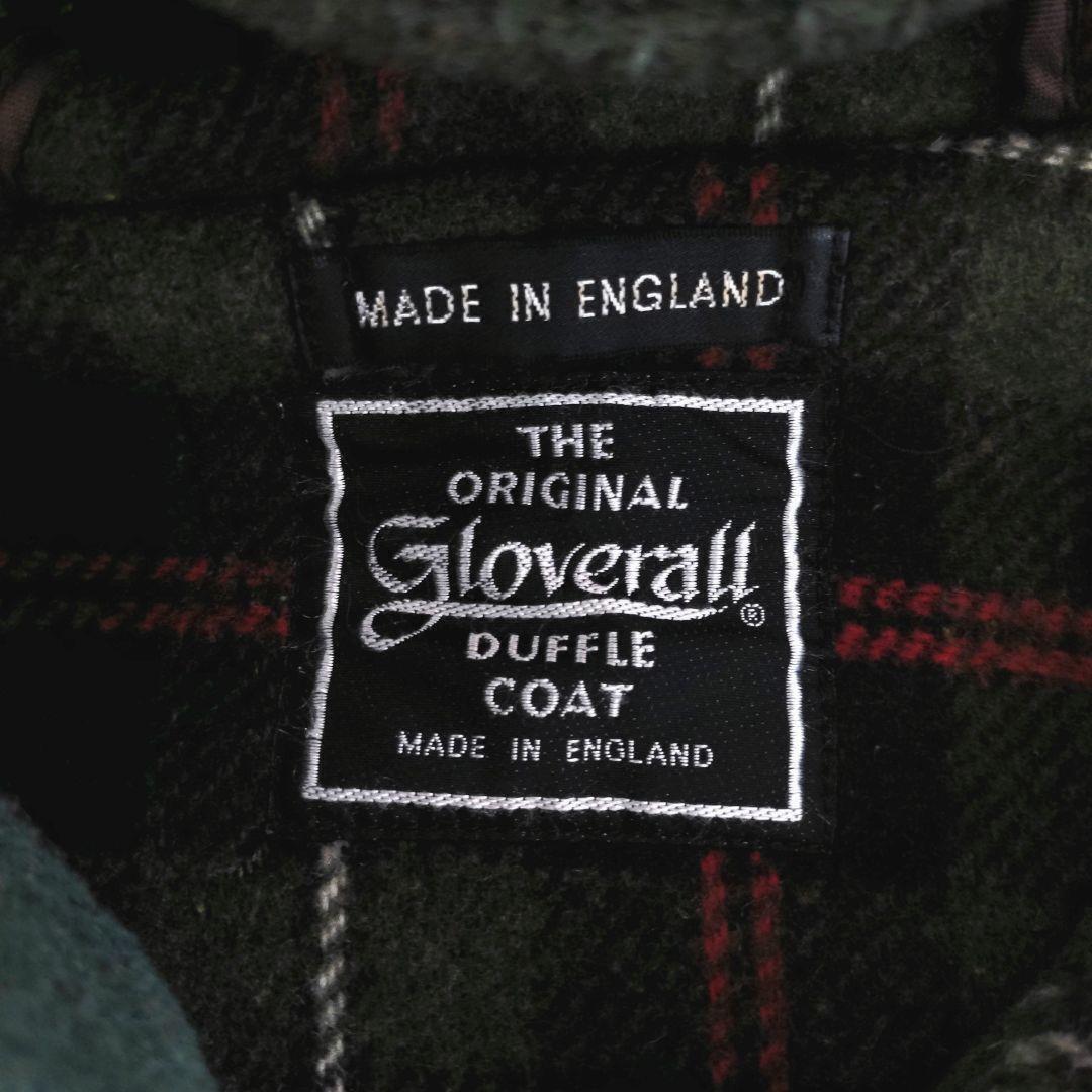 Gloverall オリーブグリーン ロングダッフルコート ウール 裏地チェック