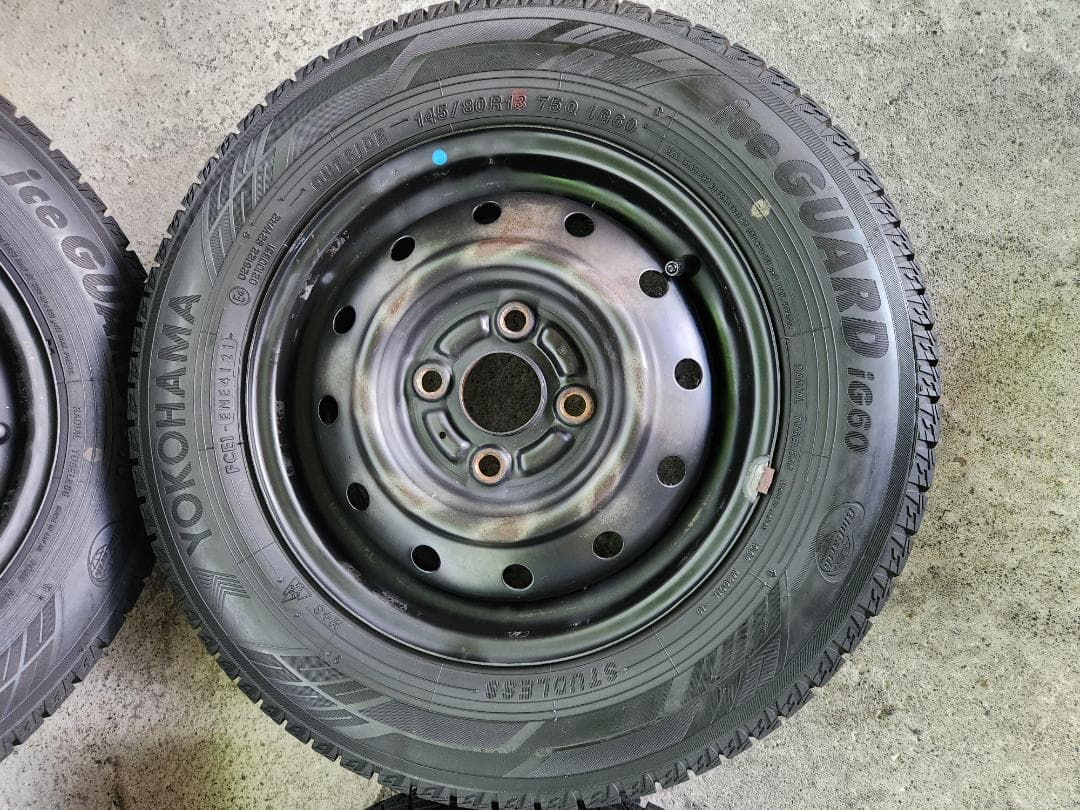 送料込☆2021 ヨコハマ タイヤホイール セット145/80R13☆4本