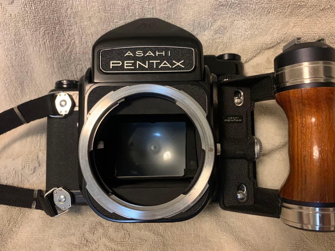 PENTAX 67 レンズ105mm木製グリップ付