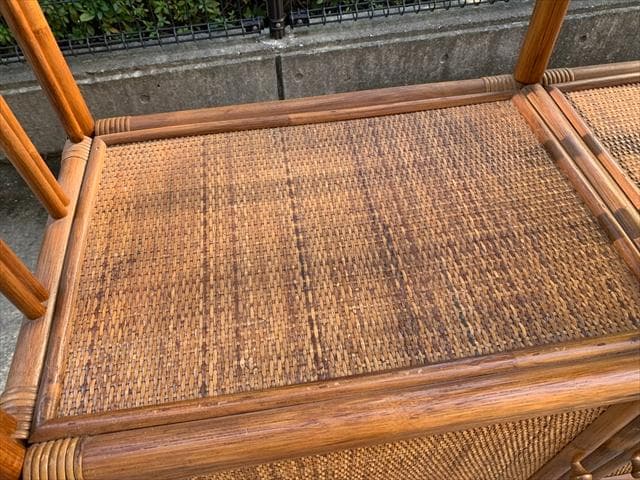 昭和レトロポップ｜ヴィンテージラタン｜オープンシェルフ｜キャビネット｜