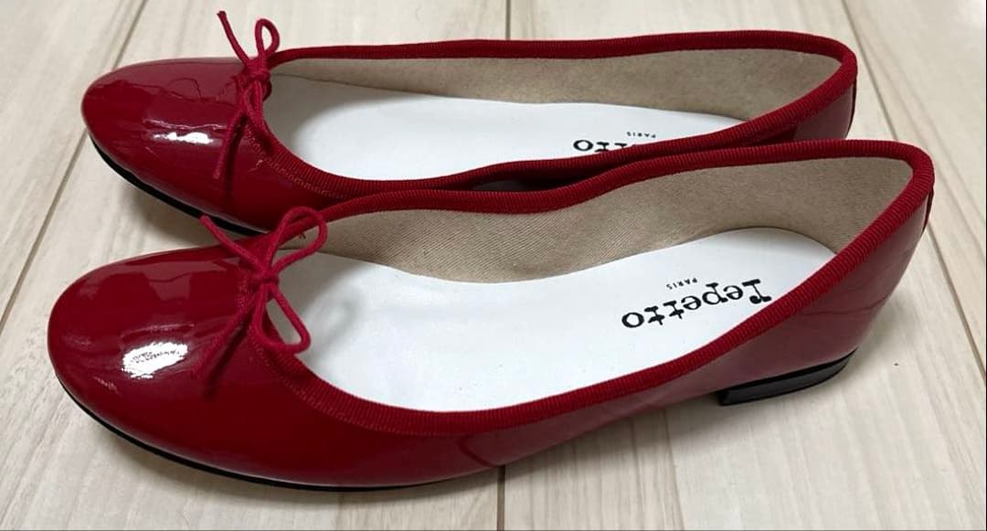 Repetto レペット　エナメル赤 フラットシューズ　バレエシューズ　38
