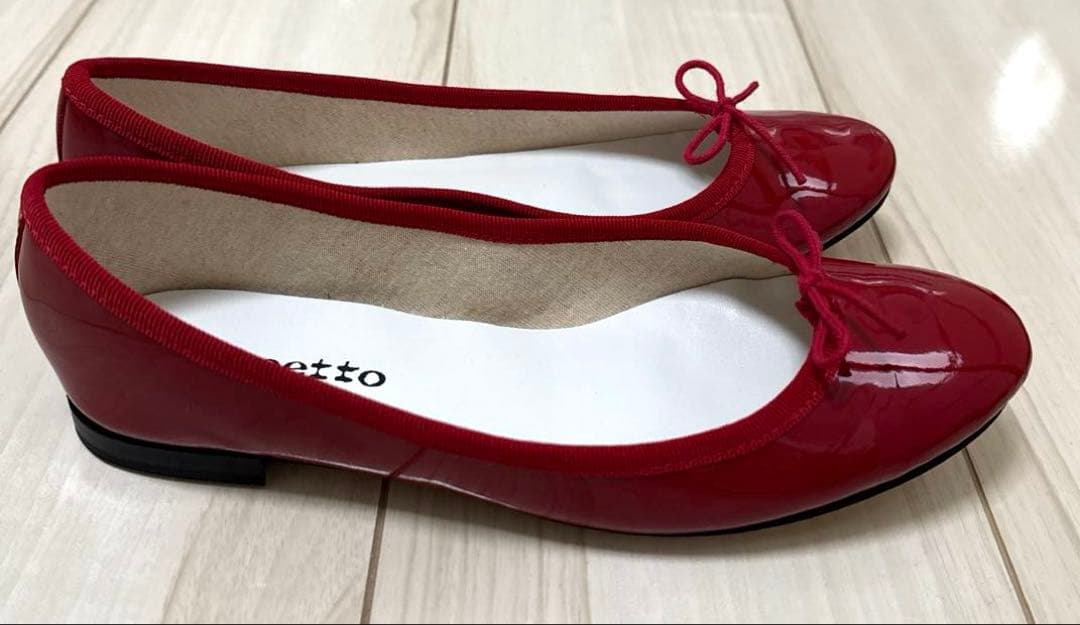 Repetto レペット　エナメル赤 フラットシューズ　バレエシューズ　38