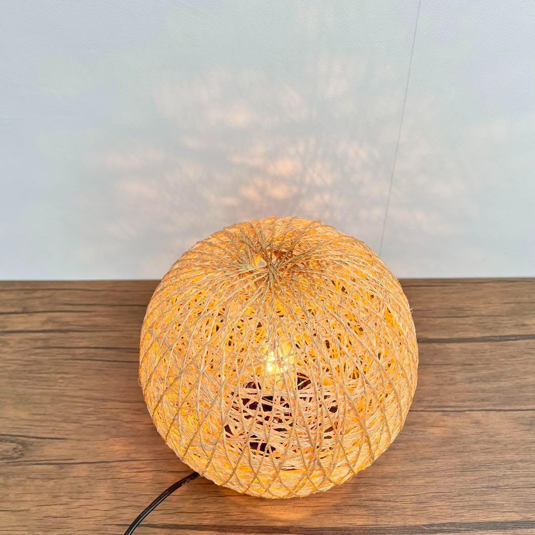 【影もかわいい】ラタン風ライト 有線 丸いライト 間接照明 おしゃれ 和モダン