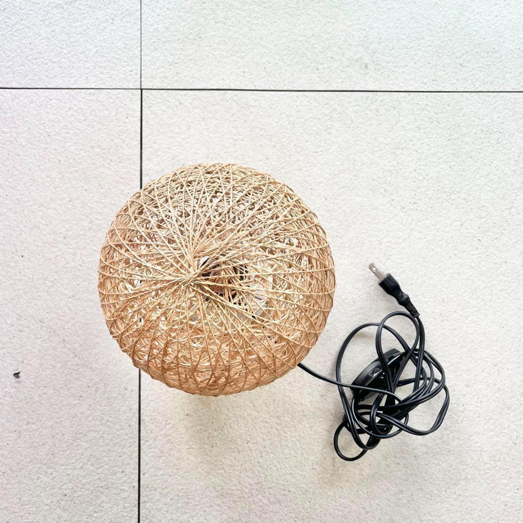 【影もかわいい】ラタン風ライト 有線 丸いライト 間接照明 おしゃれ 和モダン