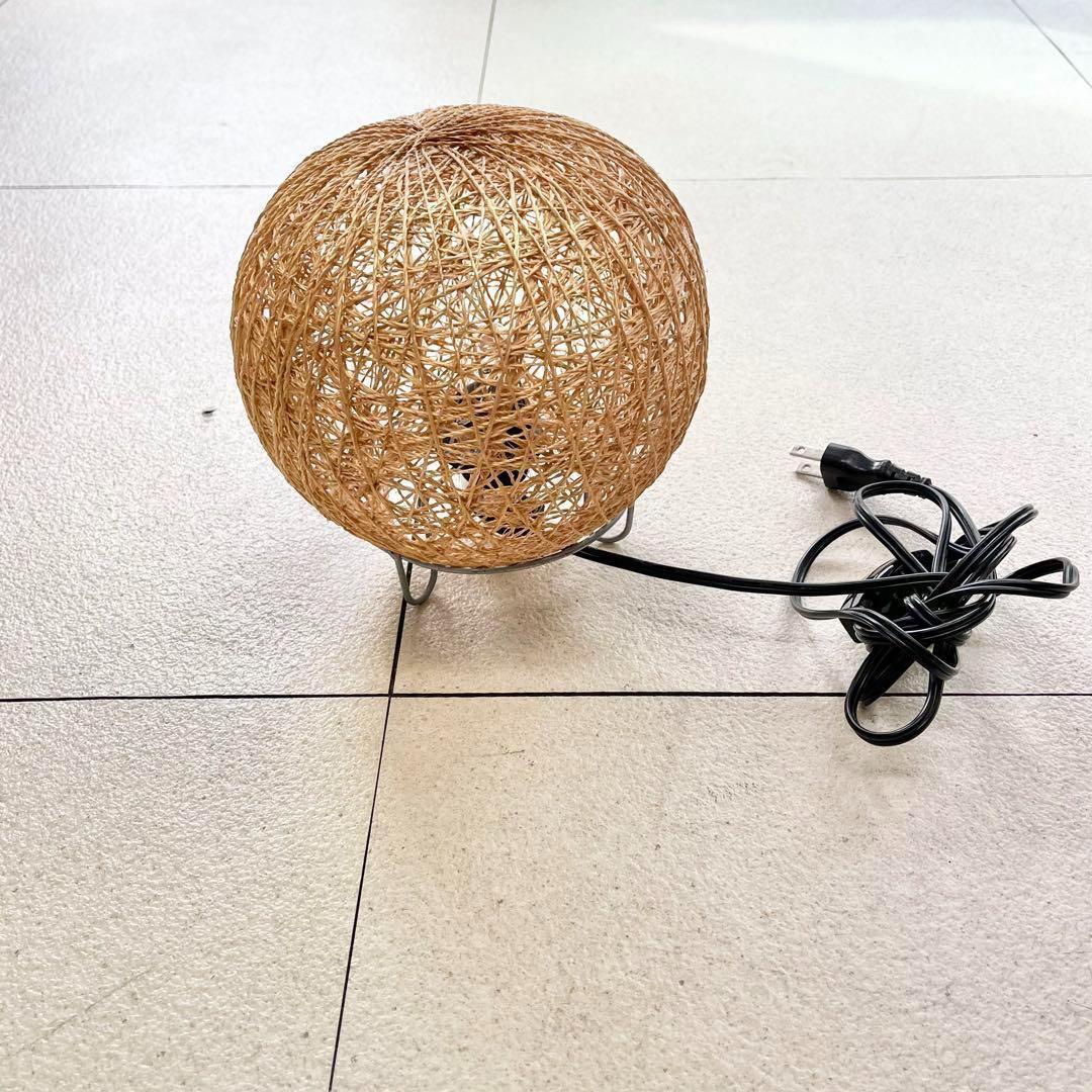 【影もかわいい】ラタン風ライト 有線 丸いライト 間接照明 おしゃれ 和モダン