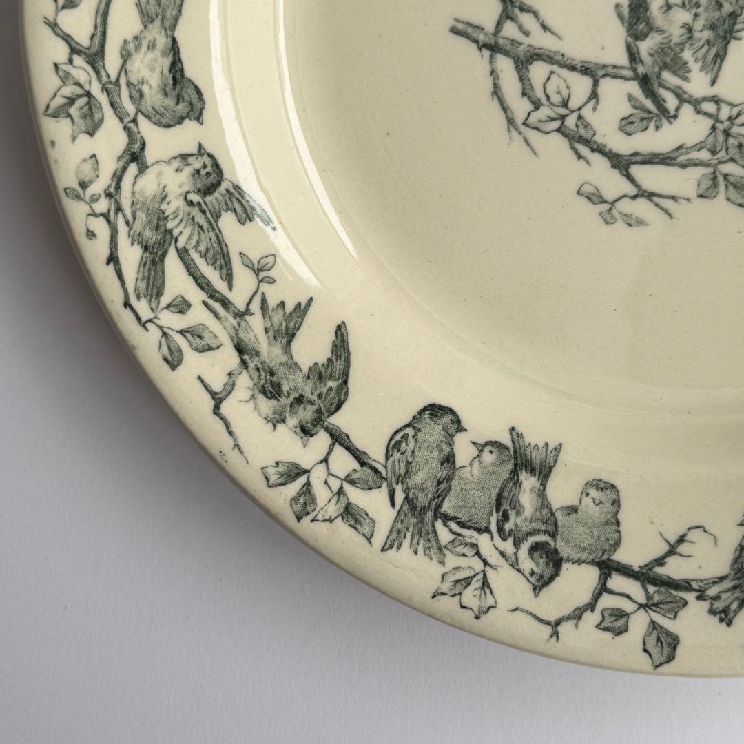 美品　フランスアンティーク　Gien AVIARY ディナープレート