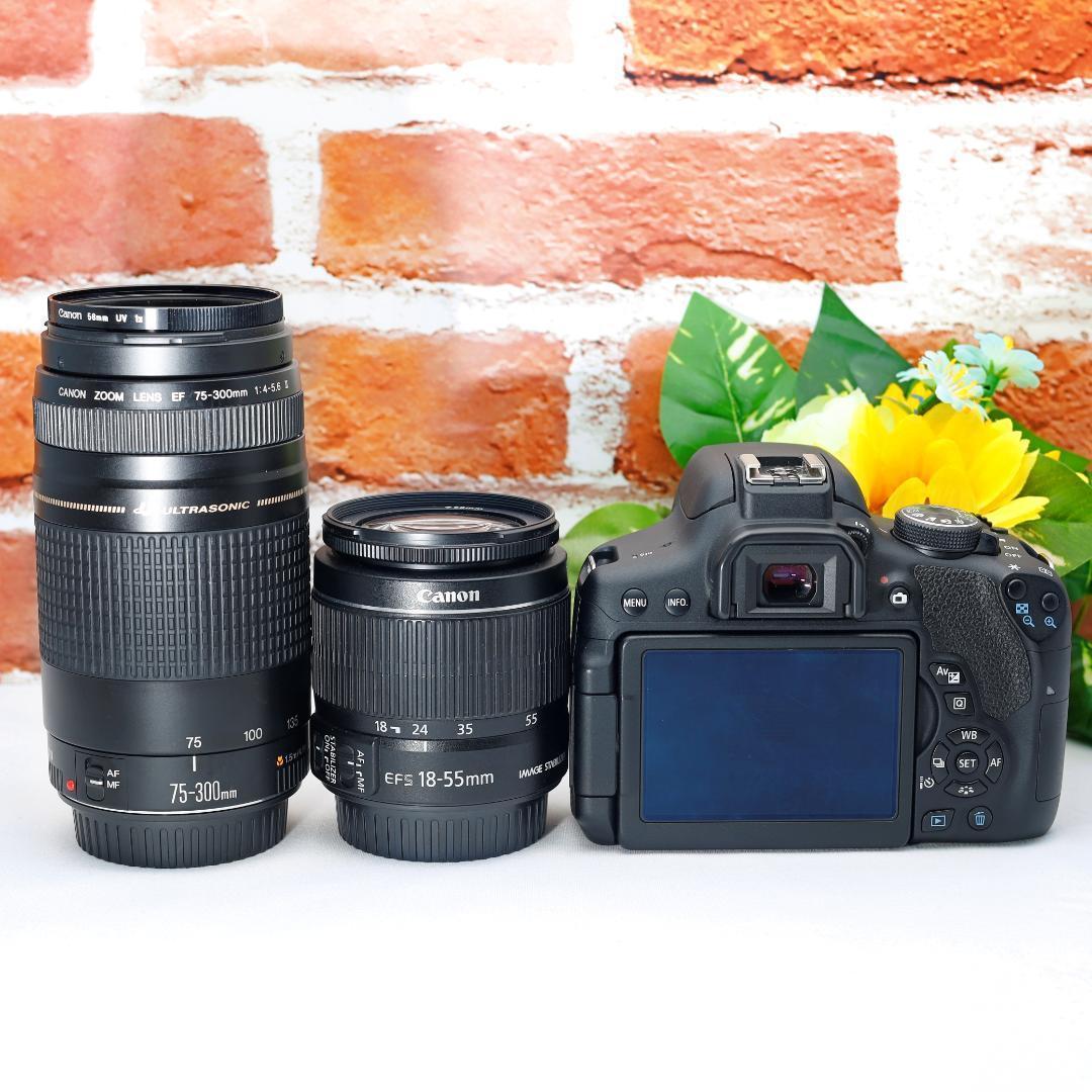 超望遠レンズ付き✨Wi-Fi画像転送✨Canon Kiss X8i✨ダブルレンズ