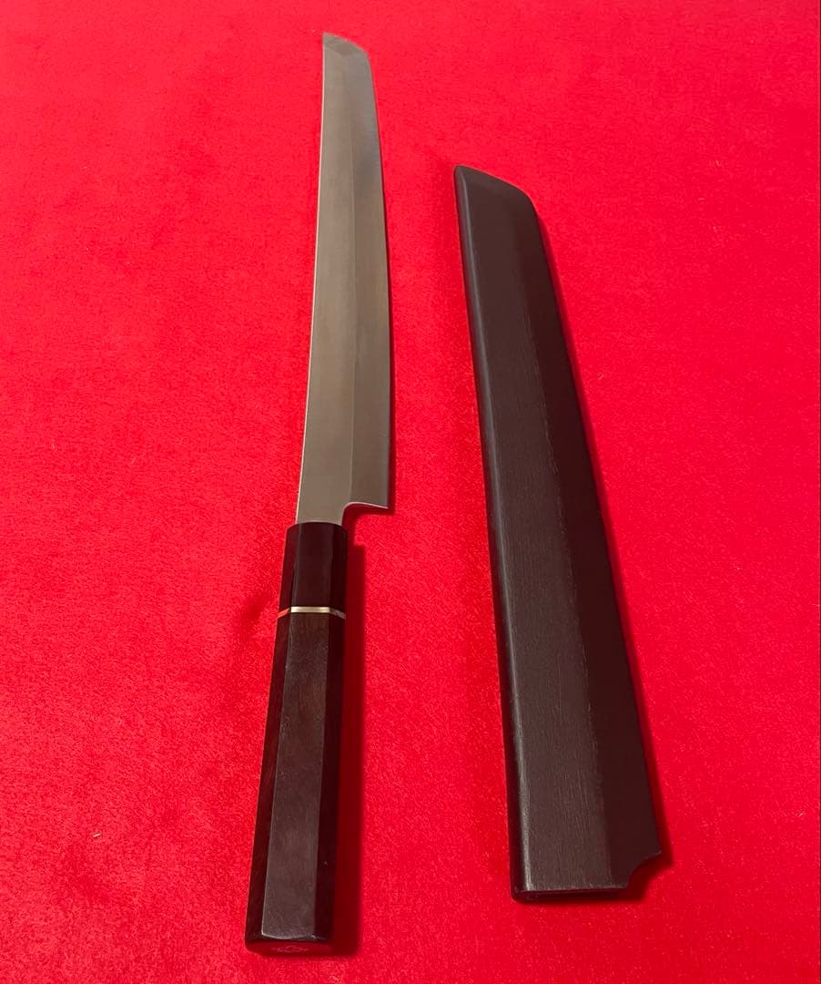 先丸柳刃　本焼　八角柄　黒檀