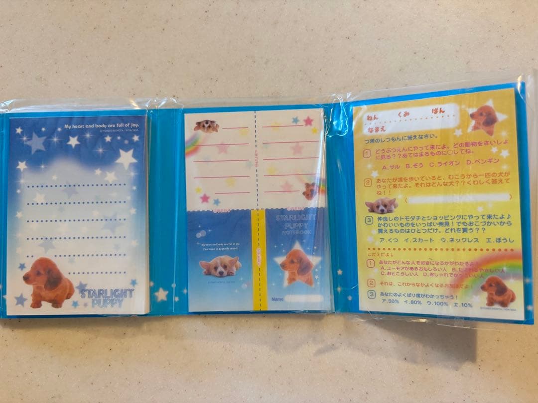 平成　レトロ　ロングパタパタメモ　メモ帳　犬　心理テスト　平成女児