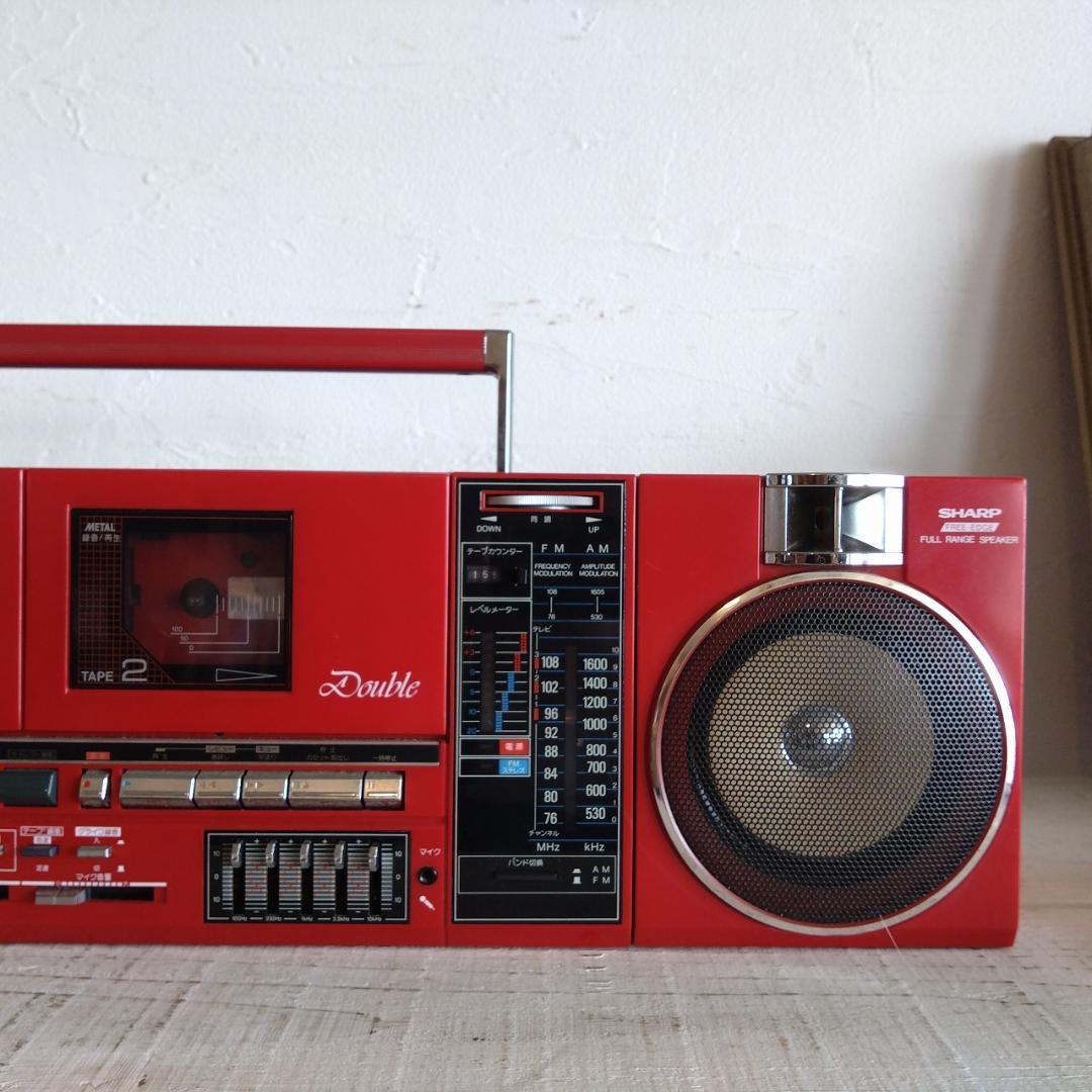 SHARP　QT-88　ダブルラジカセ　赤