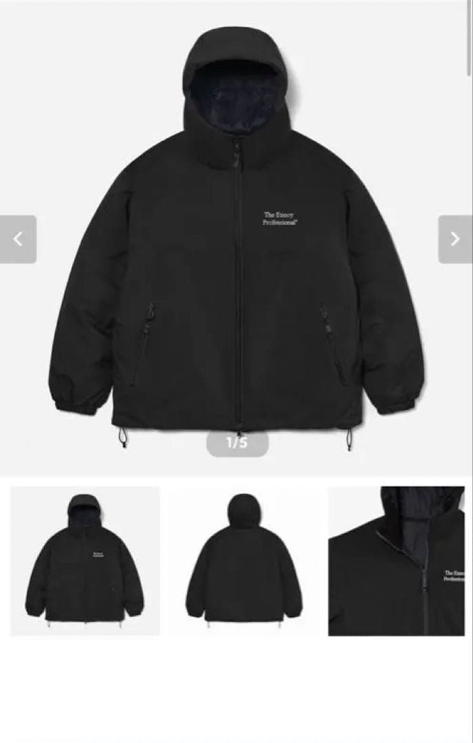 黒 M フード付きナイロンジャケット