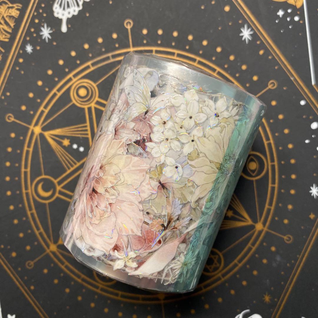 【D1】海外　10m巻　貝殻光/ホログラムマスキングテープ　装飾系/人物系/背景