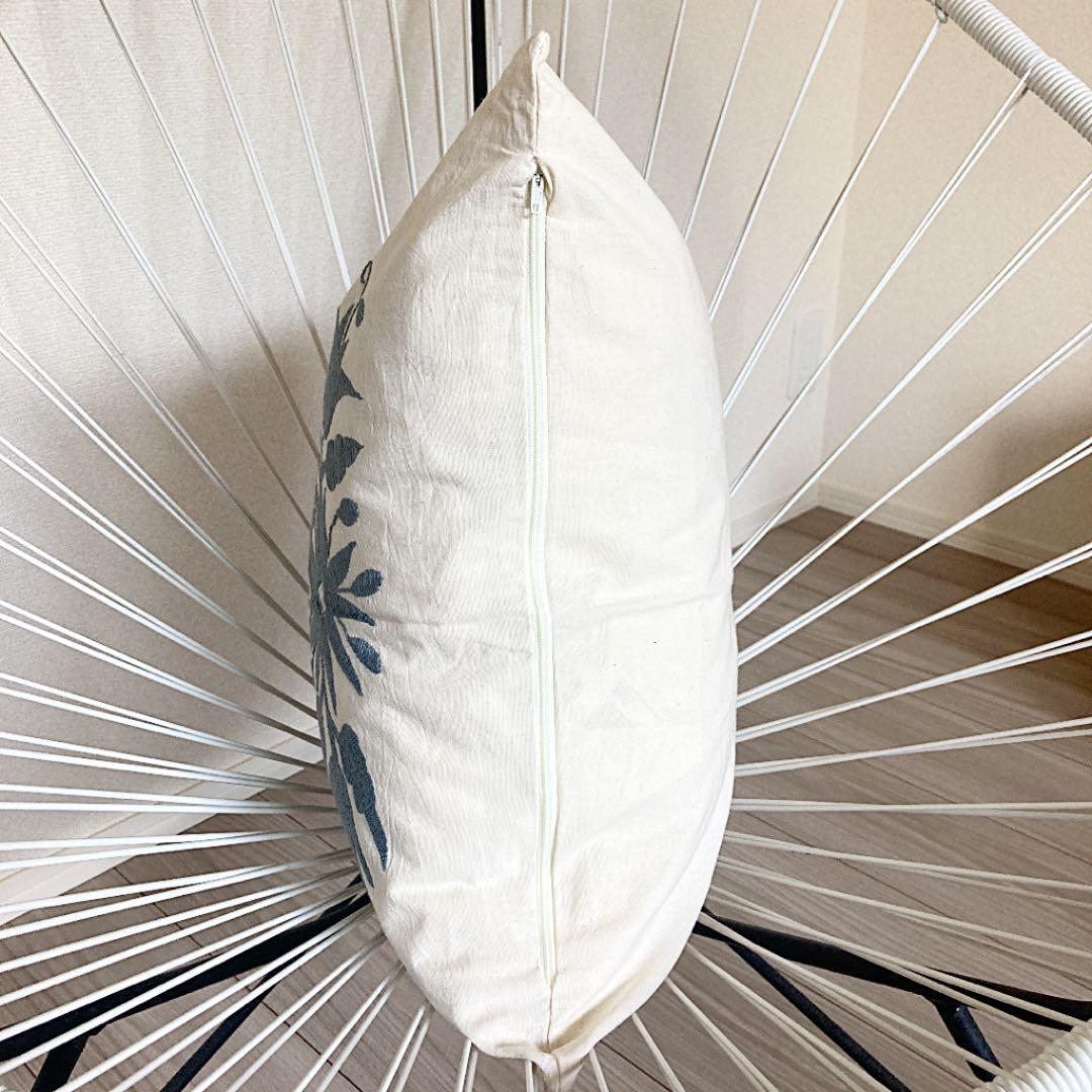 新品＊クッションカバー＊オトミ刺繍＊ブルー系＊動物＊メキシコ雑貨