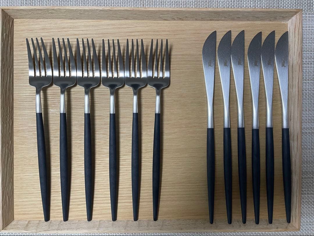 クチポールGOA ブラックシルバー 36pcsカトラリーセット ポルトガル製