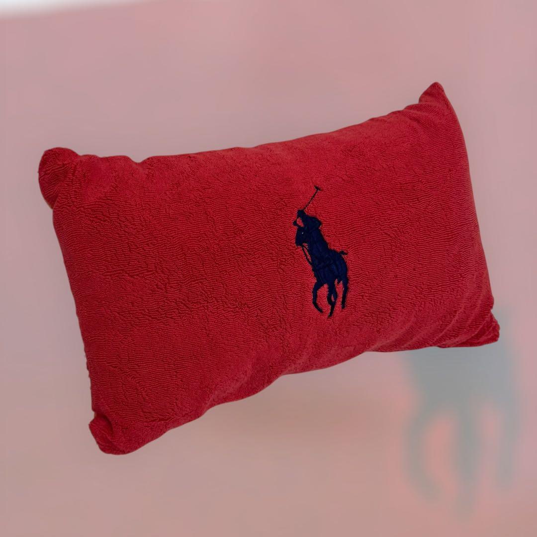 8963.ラルフローレンホーム ブランケット ミニピロー レッド