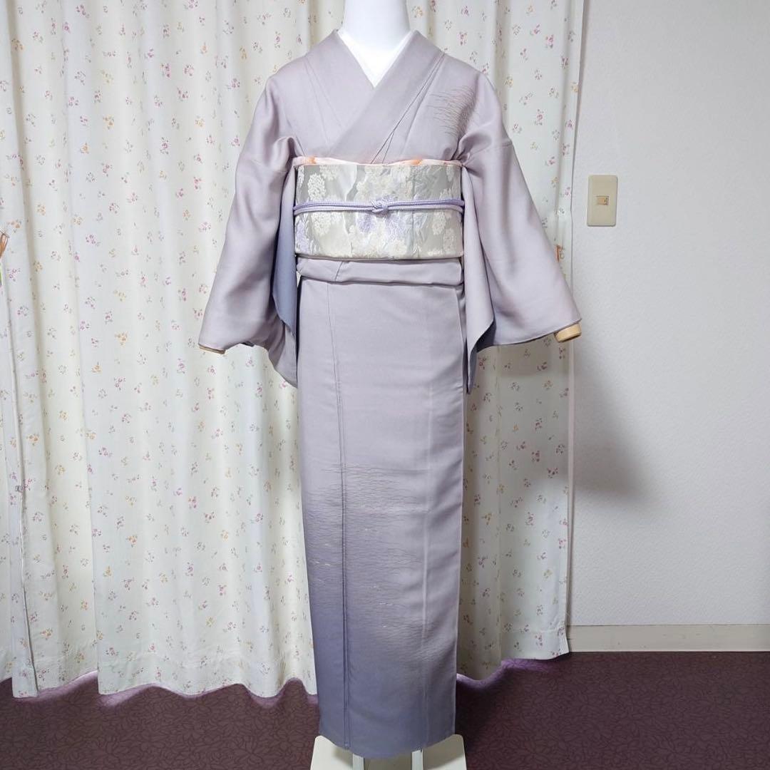 フ9995 ほぼ美品　袷　正絹　ぼかし染　訪問着　フルセット