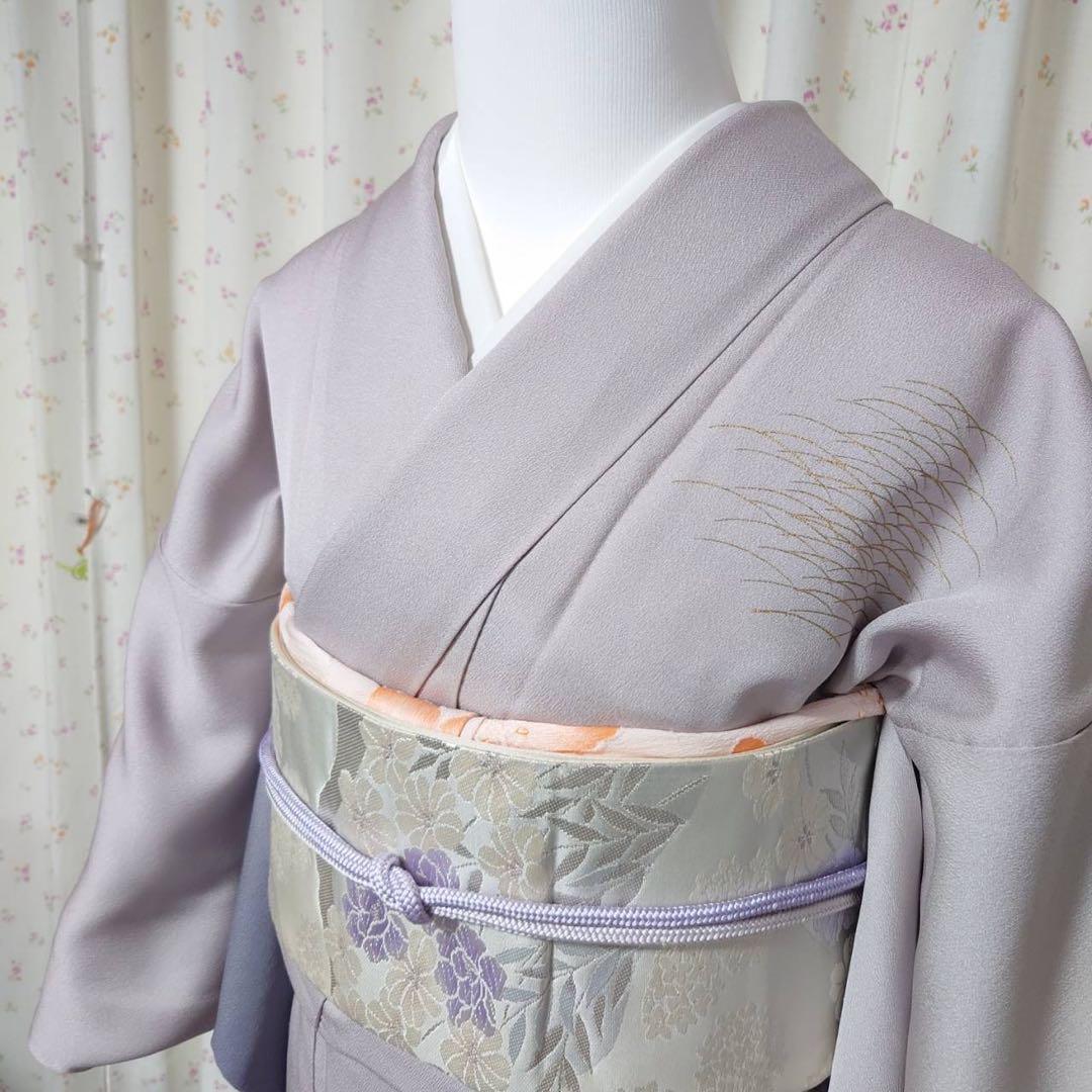 フ9995 ほぼ美品　袷　正絹　ぼかし染　訪問着　フルセット