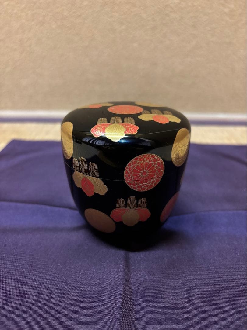 鵬雲斎　箱書　菊桐蒔絵　高台寺蒔絵　中棗　山下清昌堂製　茶道具