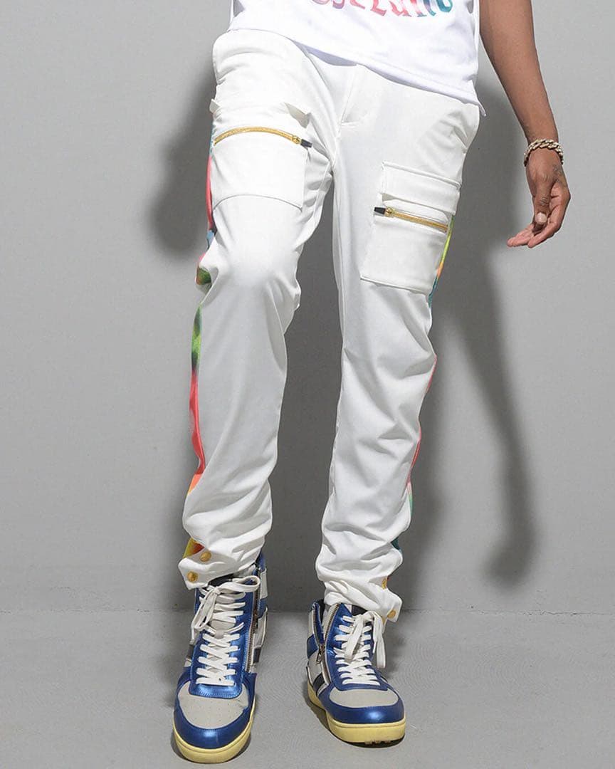 ラッセルノ ゴルフ ストレッチ スキニー カーゴ ロングパンツ ホワイト L 5