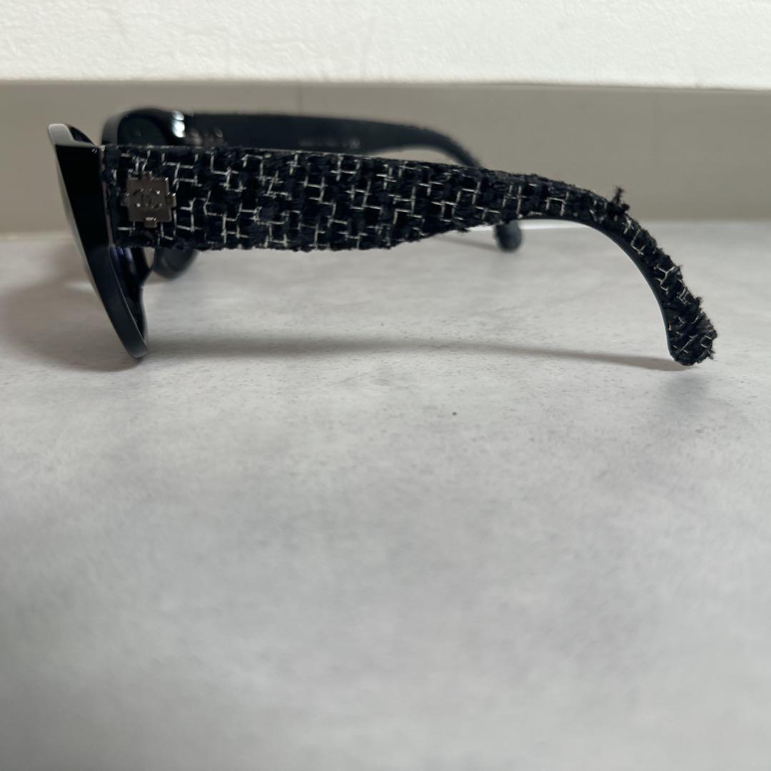 CHANEL シャネル ツイード サングラス ココマーク ロゴ金具 ケース付き