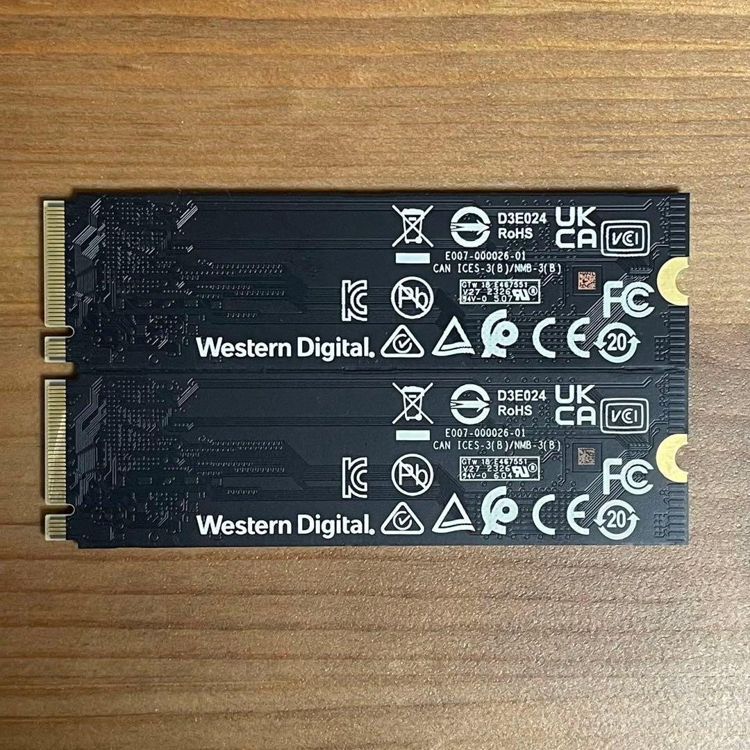 Western Digital SN580 500GB SSD 2個セット