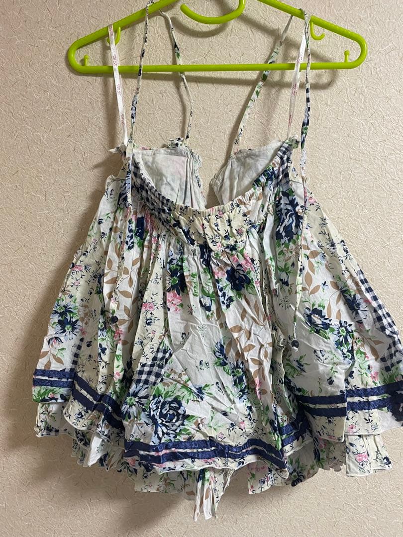 LIZLISA パッチワーク柄　ホルターネック　キャミ　チュニック　リボン