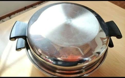 Amway6ℓシチュー鍋18の8ステンレス製両手鍋、仕切板カップ6個、内鍋セット