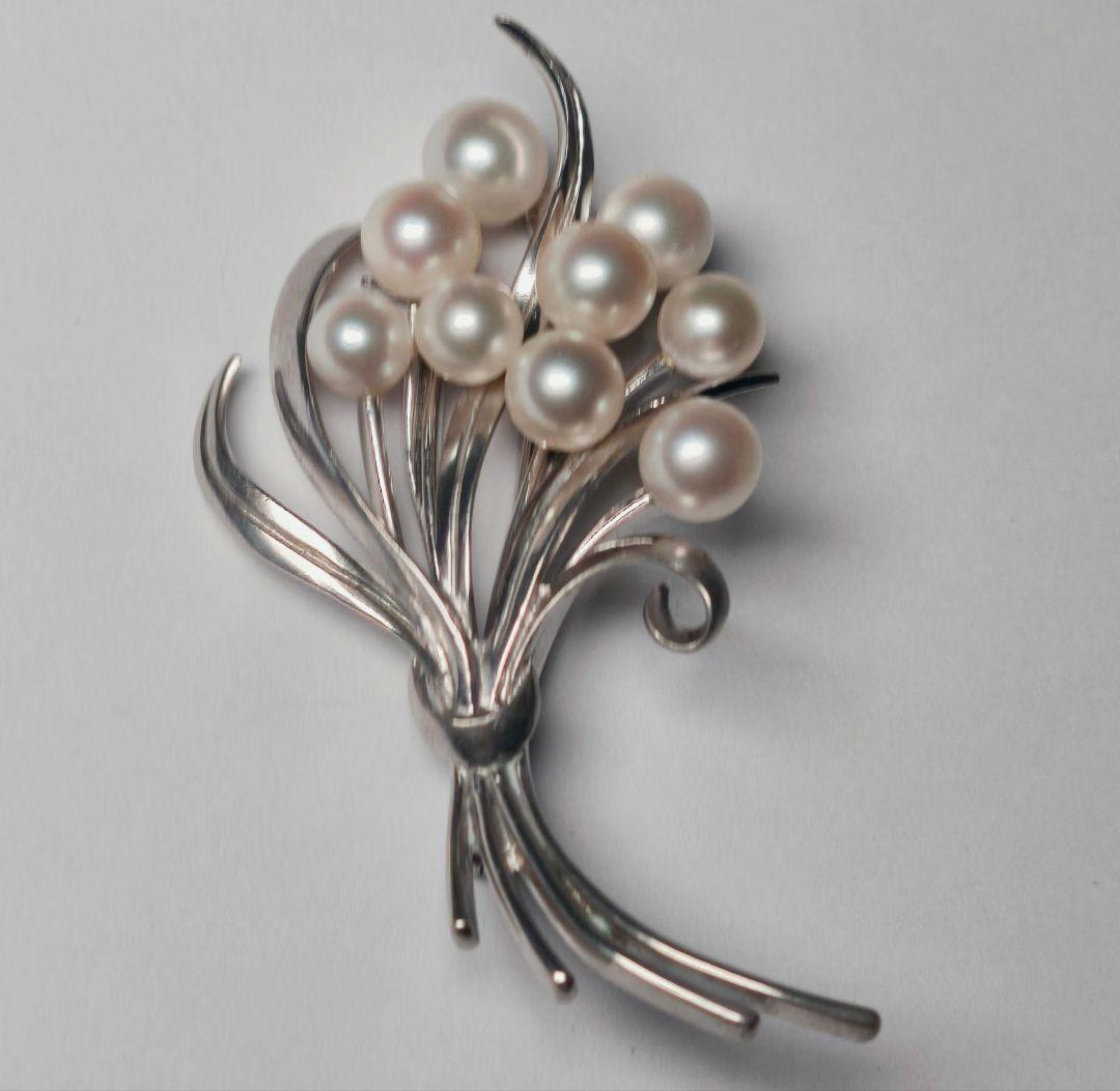 【美品 最高級】ミキモト ブローチ パール 花束 9珠 皇室御用達 正規品