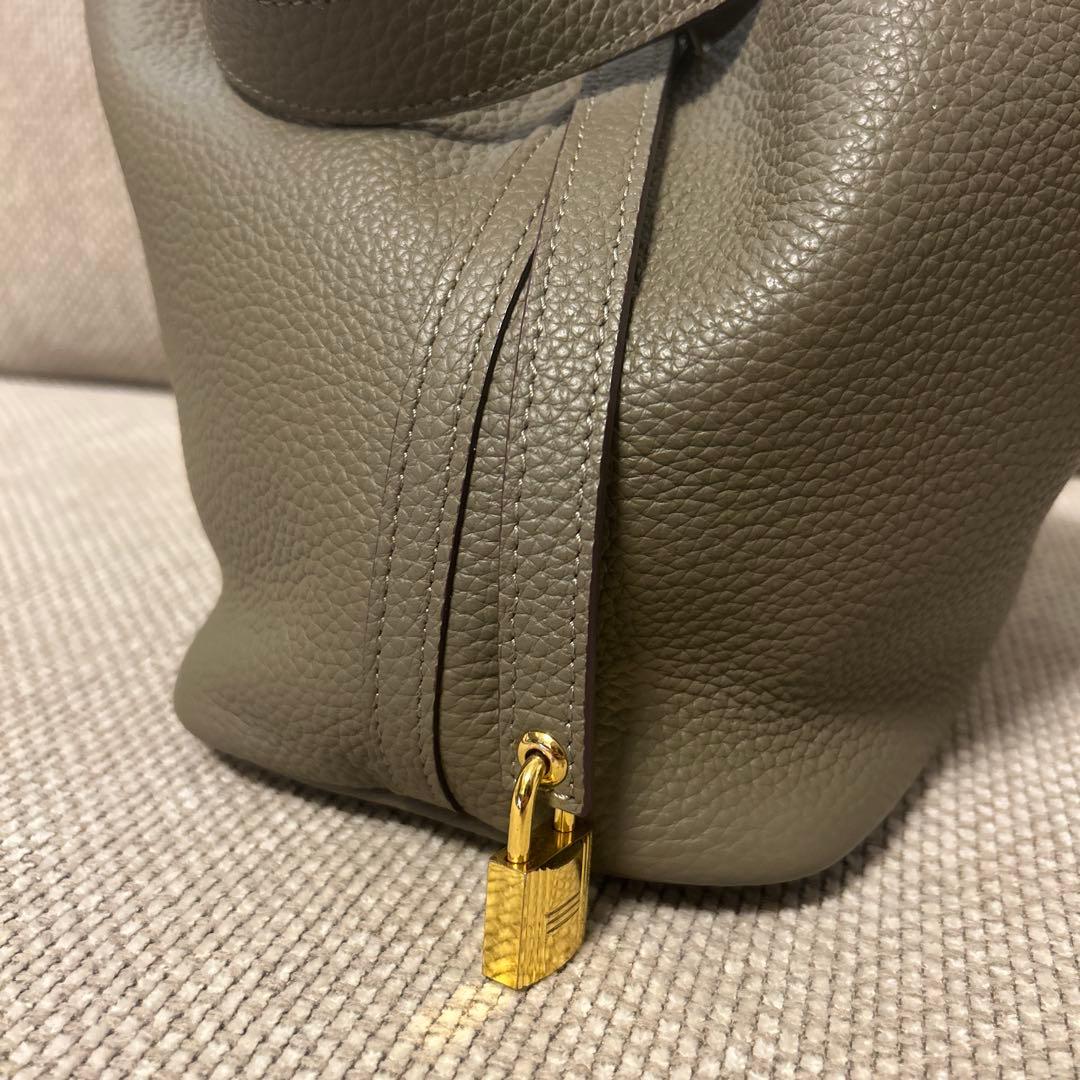 キューブバッグ　エトープ×ゴールド金具PM 本革 キューブバッグ　ノーブランド