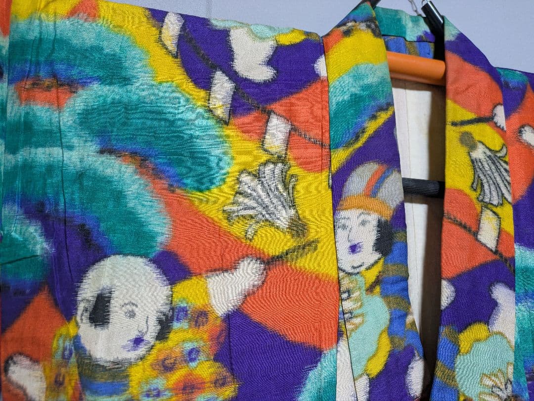 03ck100 銘仙 人物柄 希少 アンティーク リメイク 素材材料