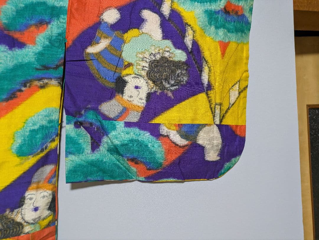 03ck100 銘仙 人物柄 希少 アンティーク リメイク 素材材料