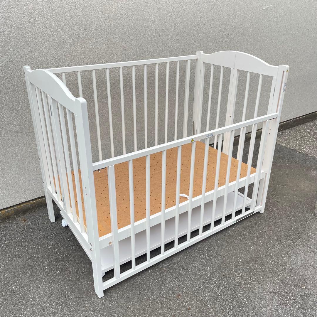 【美品・送料込】ワンタッチハイベッド パル 石崎家具 日本製 ベビーベッド