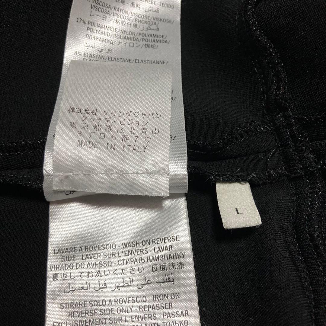 現行タグ★GUCCI グッチ ジャージーワンピース シェリーライン ボウタイ L