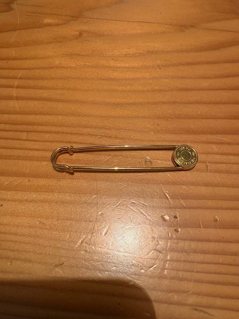 ⭐︎最安値⭐︎確実正規品【中古】エルメス セリエ 安全ピン ピンブローチ ゴールド