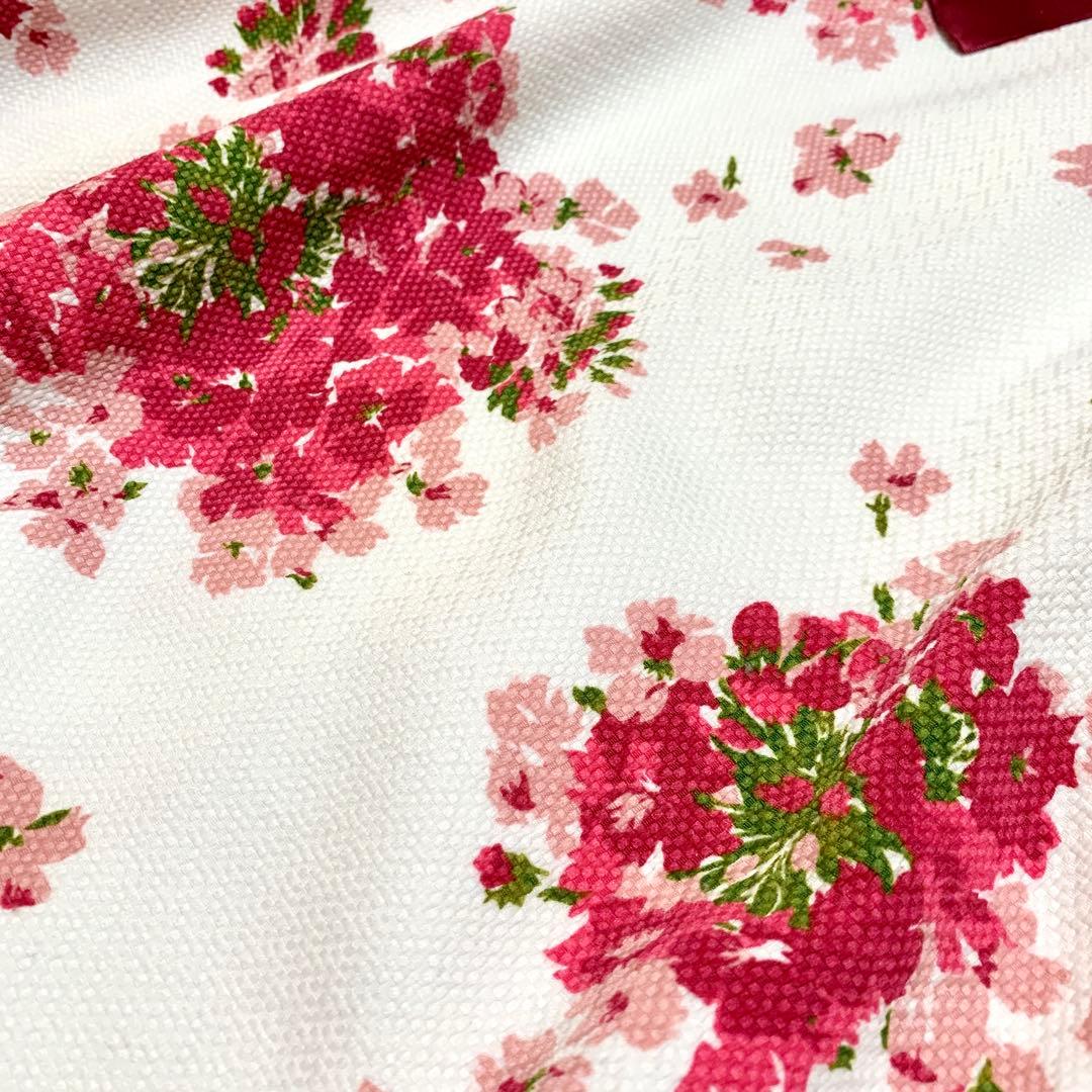 美品✨希少サイズ エムズグレイシー ブーケプリント フレア ワンピース ケープ付